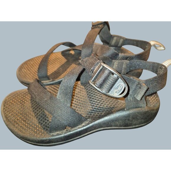 Chaco Kids Unisex Youth 2y  Black Adjustable Strap Outdoor Hiking Sandals - Picture 3 of 7